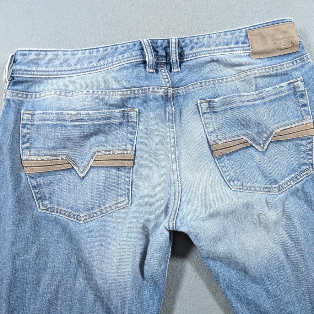 Diesel Zatiny Jeans Mens 36x32 Light Wash Micro-Bootcut Denim 008AT